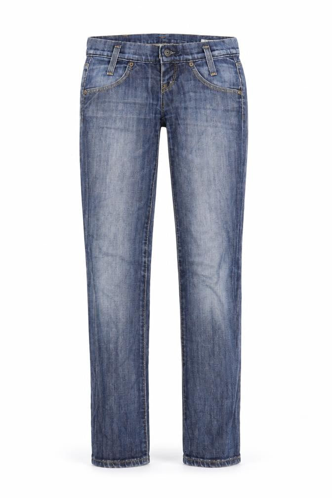 lee  Womens Blue  Denim Straight Jeans Size 25 in L33 in