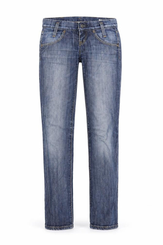 lee  Womens Blue  Denim Straight Jeans Size 25 in L33 in