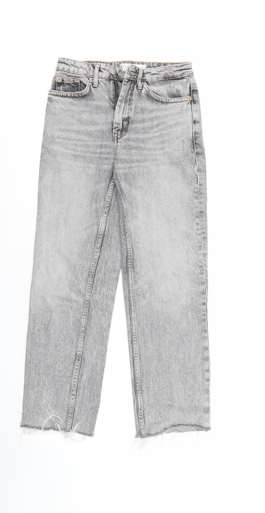 Top Shop Mens Grey  Denim Cropped Jeans Size 24 L26 in