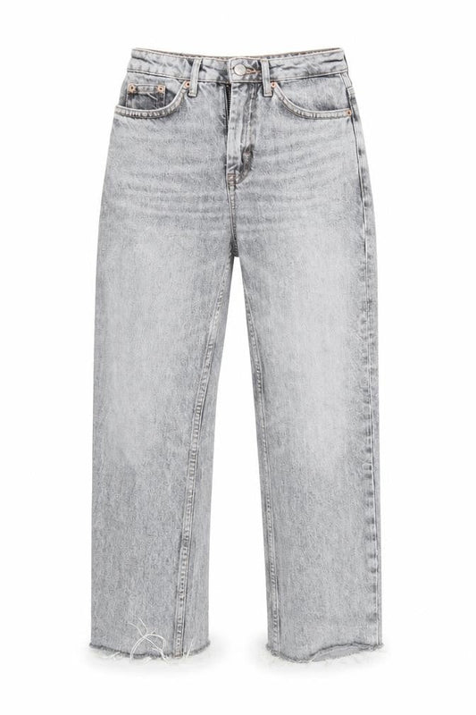 Topshop Womens Grey  Denim Cropped Jeans Size 24 L26 in