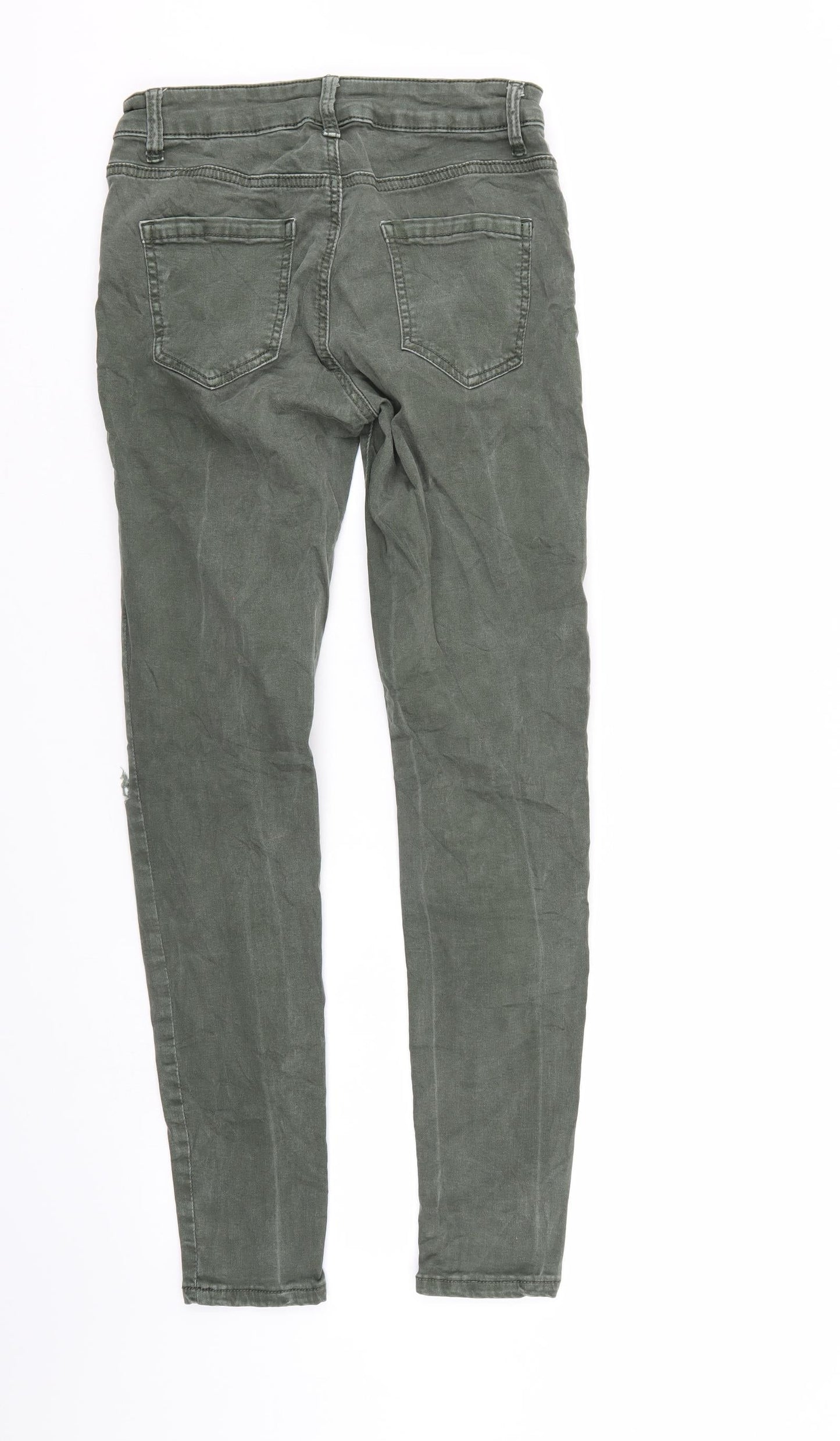 Hand Work denim Mens Green  Denim Tapered Jeans Size 26 L29 in
