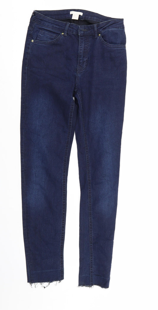 H&M Womens Blue  Denim Straight Jeans Size 8 L28 in