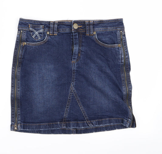 Preworn Womens Blue  Denim Straight & Pencil Set Size 10