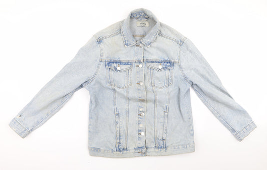 New Look Womens Blue   Biker Jacket Size 10  - m