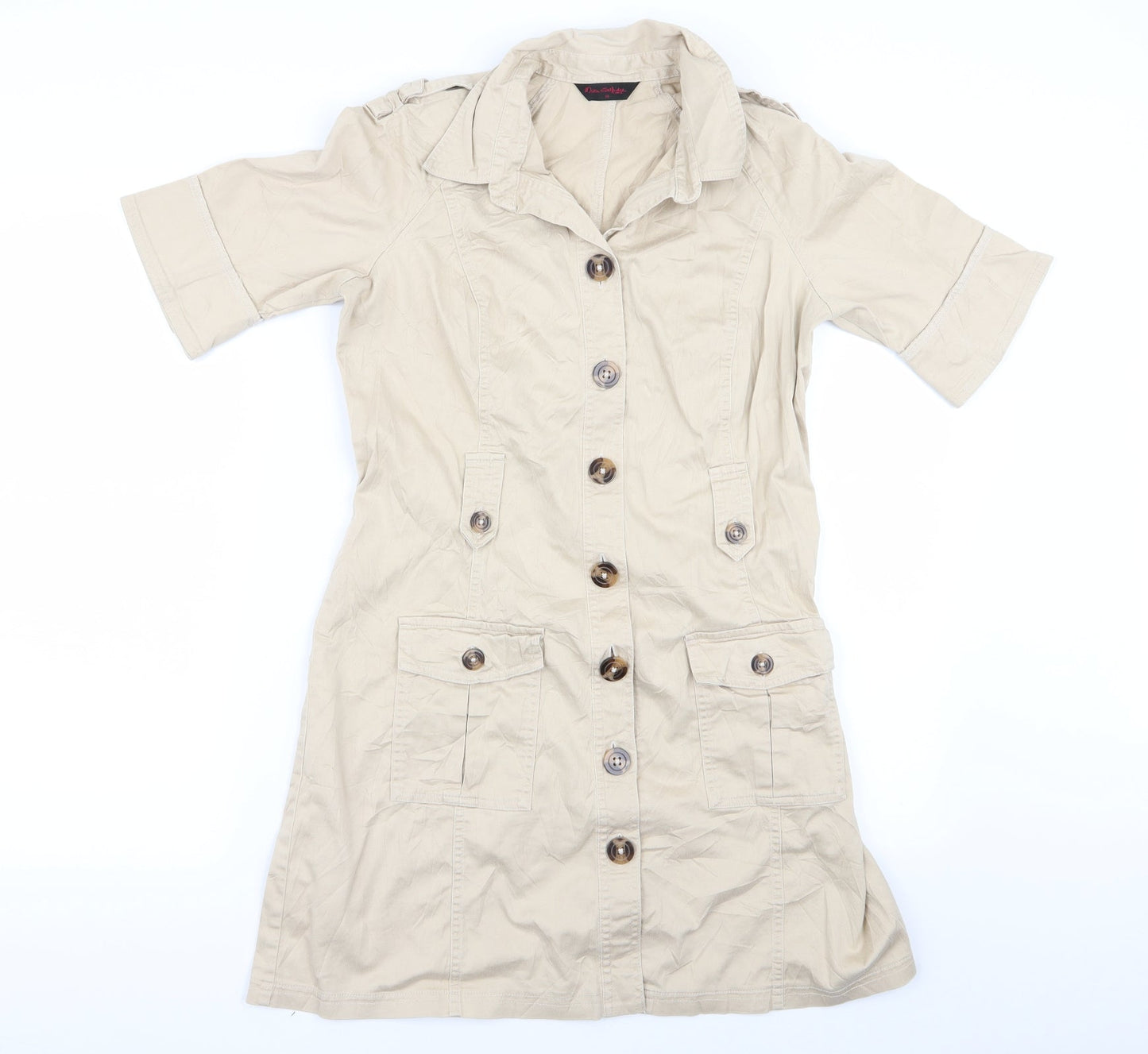 Miss Selfridge Womens Beige   Overcoat Coat Size 14