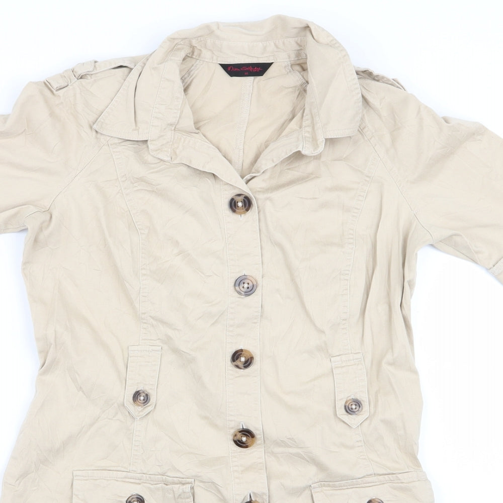 Miss Selfridge Womens Beige   Overcoat Coat Size 14