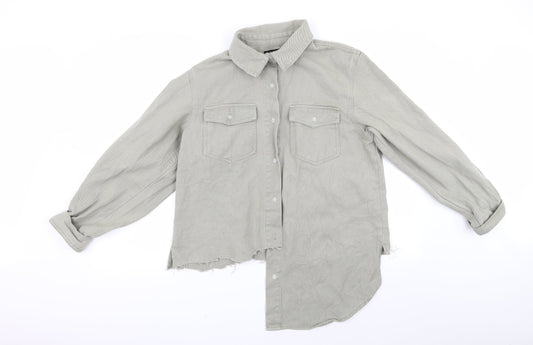 Missguided Womens Green   Basic Button-Up Size 8