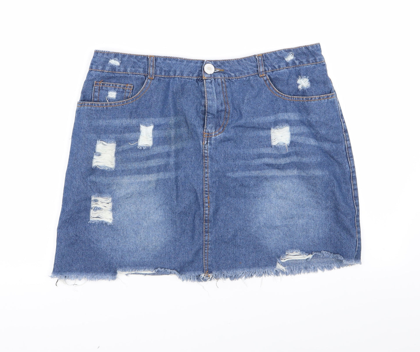 Preworn Womens Blue  Denim Straight & Pencil Set Size XL