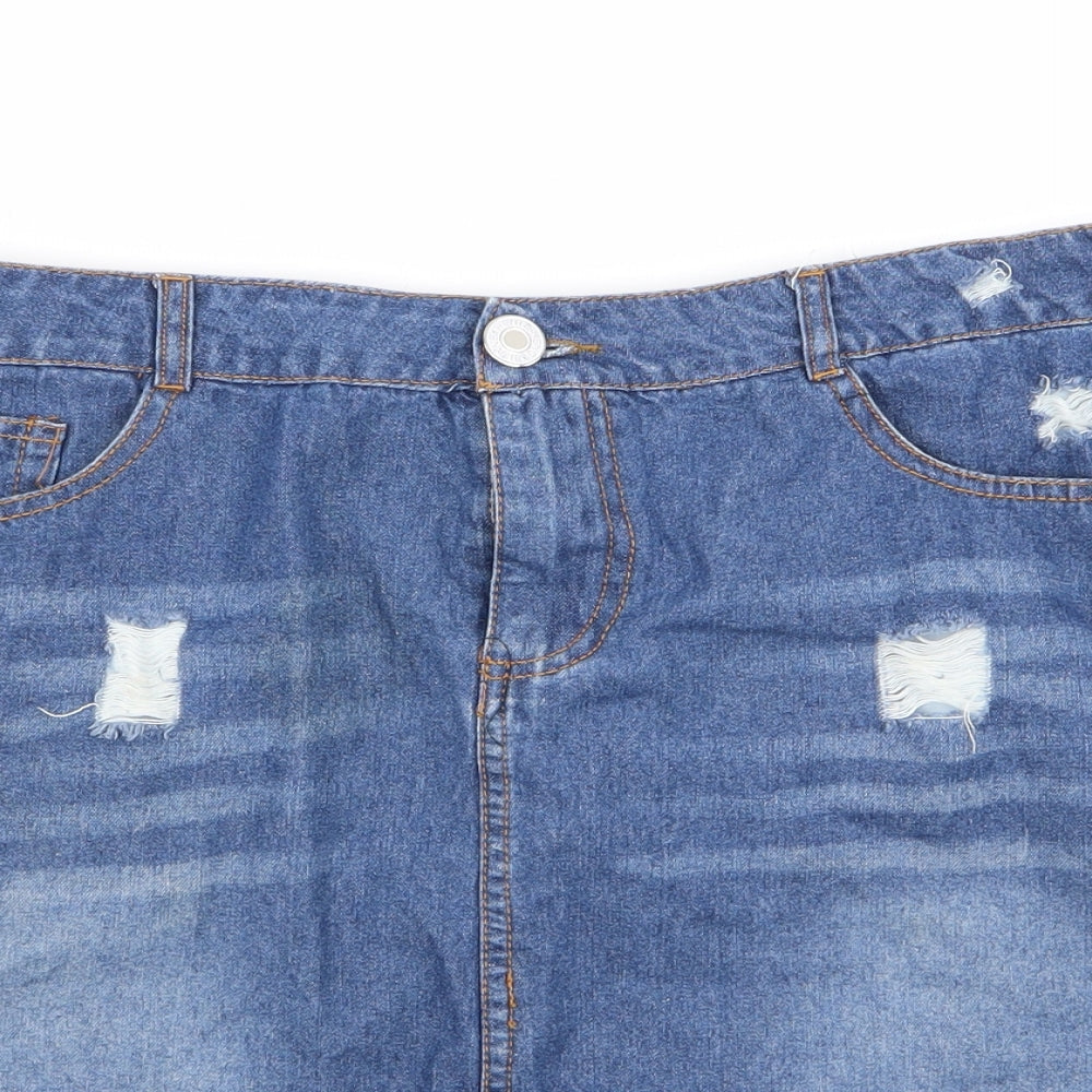 Preworn Womens Blue  Denim Straight & Pencil Set Size XL