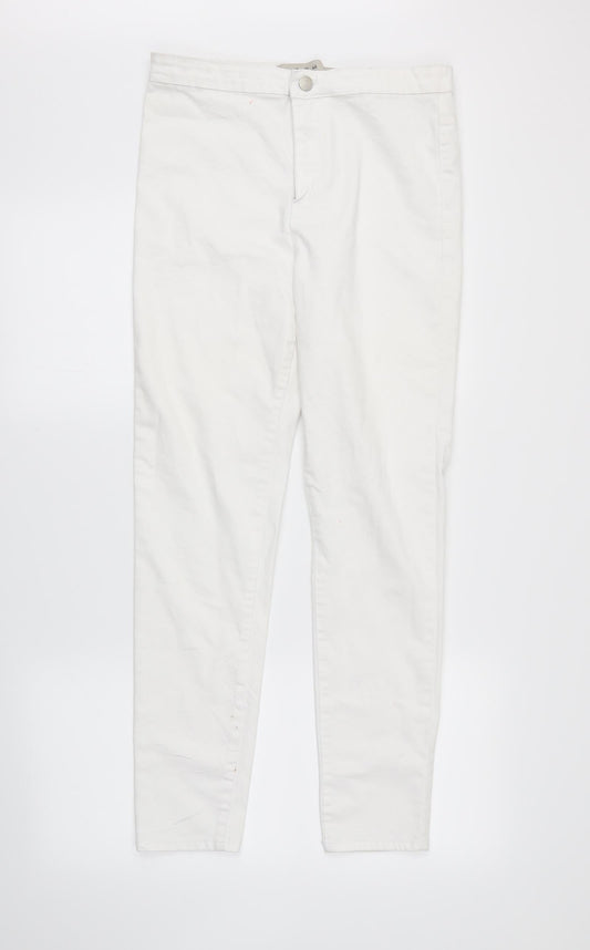 DenimCo Womens White  Denim Skinny Jeans Size 14 L26 in