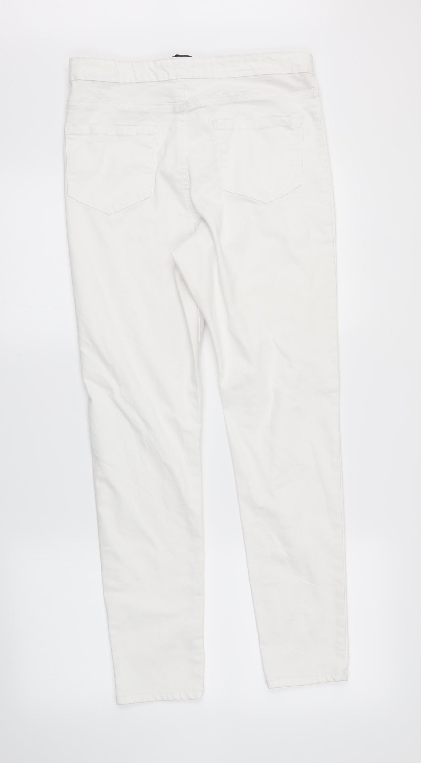 DenimCo Womens White  Denim Skinny Jeans Size 14 L26 in