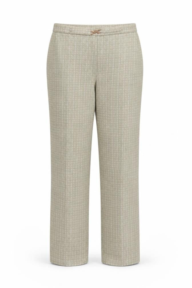 Marks & Spencer Womens Beige Plaid  Trousers  Size 14 L25 in