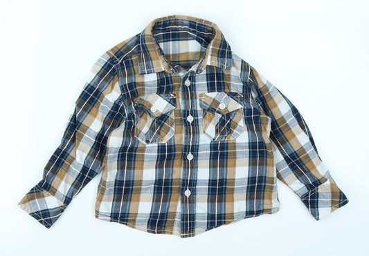 Little Rebel Baby Blue Plaid  Basic Button-Up Size 12-18 Months
