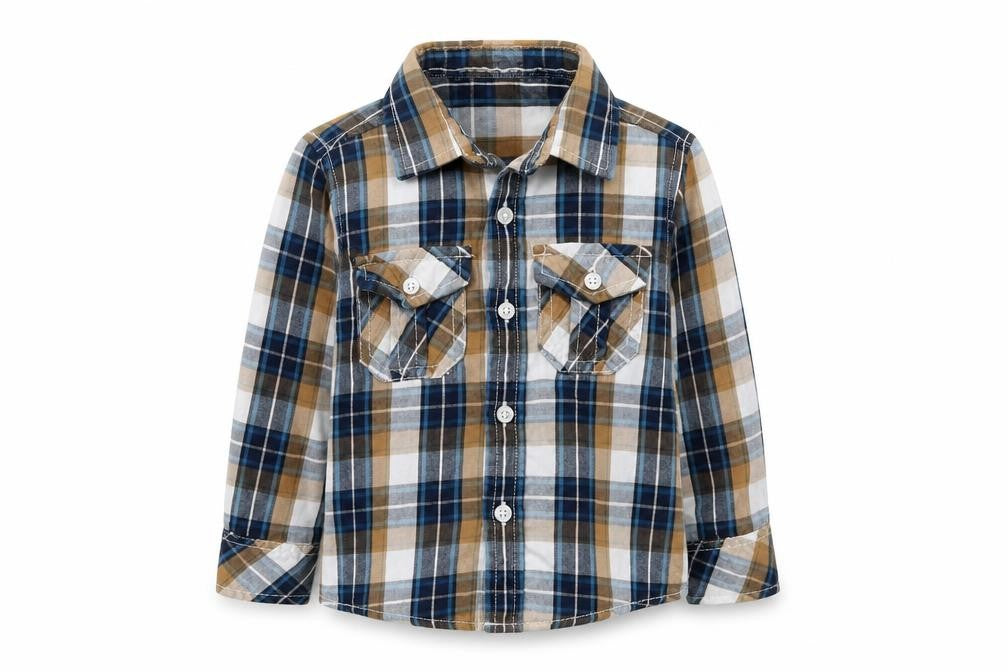 Little Rebel Baby Blue Plaid  Basic Button-Up Size 12-18 Months