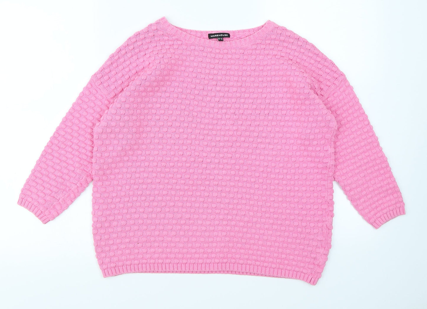 Warehouse Womens Pink Polka Dot  Pullover Jumper Size 10