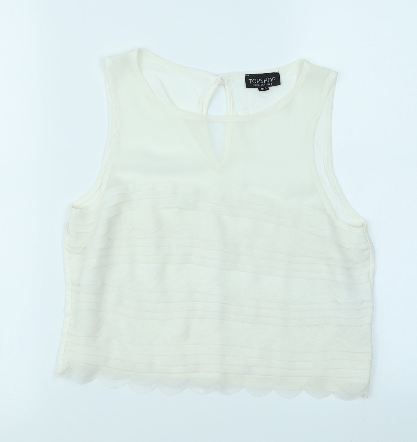 Topshop Womens White   Cropped Tank Size 8