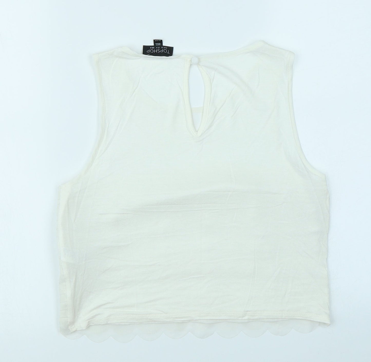 Topshop Womens White   Cropped Tank Size 8