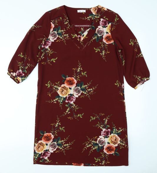 Noemie & Co Womens Purple Floral  A-Line  Size S