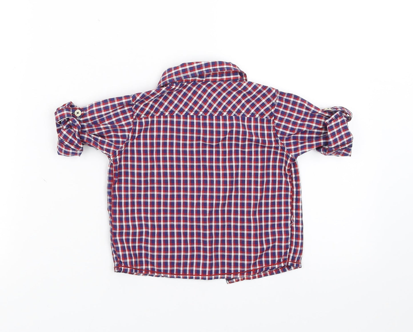 Pink & Blue Boys Blue Check  Basic Button-Up Size 6-9 Months