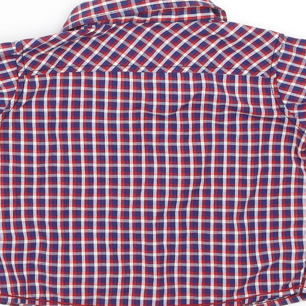 Pink & Blue Boys Blue Check  Basic Button-Up Size 6-9 Months