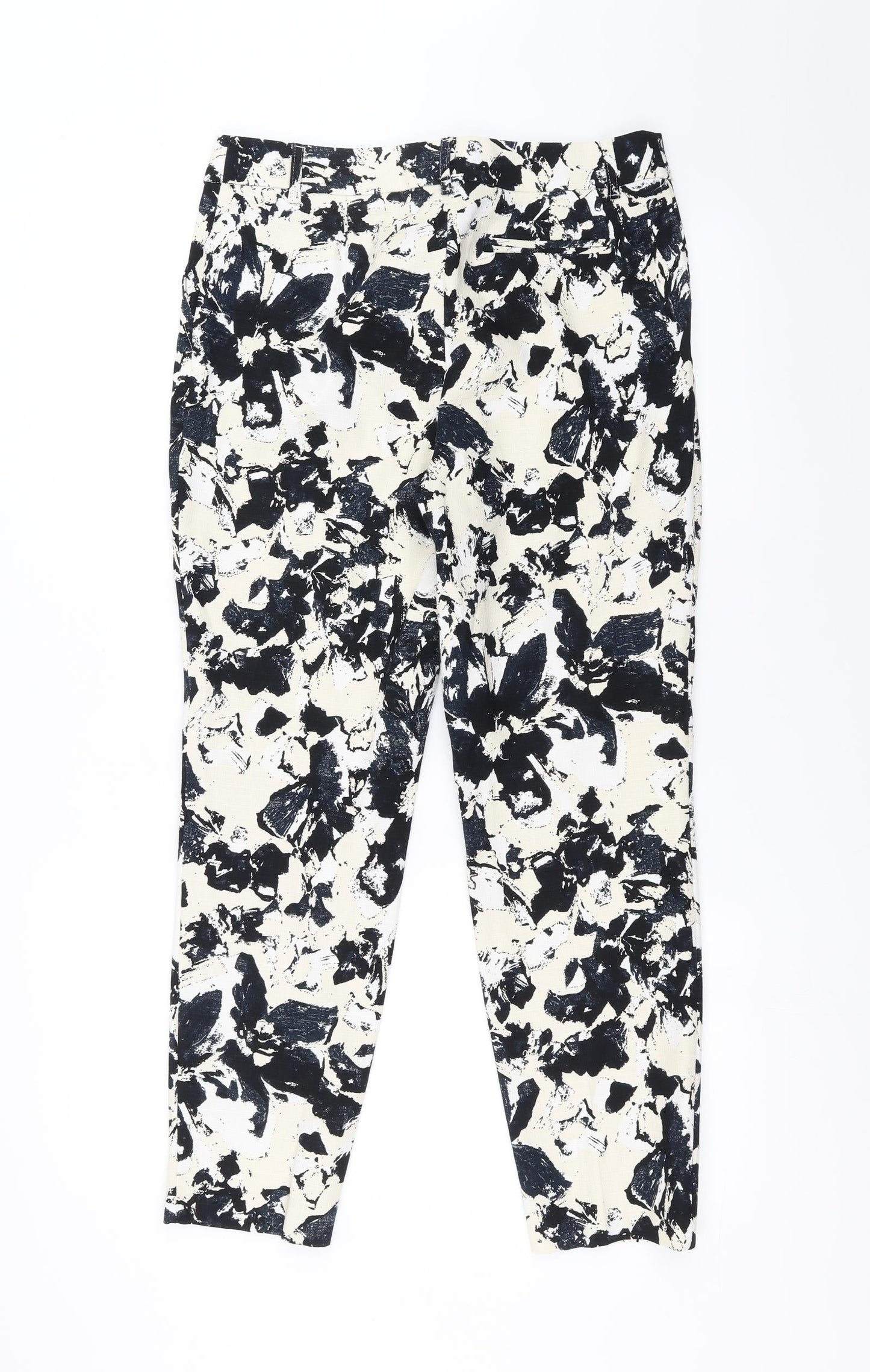 Papaya Womens Ivory Floral  Trousers  Size 10 L26 in