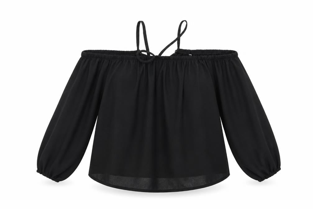 show lai Womens Black   Basic Blouse Size M