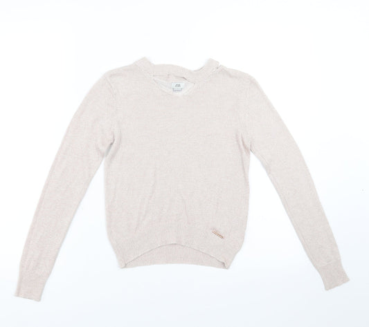 River Island Girls Pink   Pullover Jumper Size 9-10 Years  - glittery