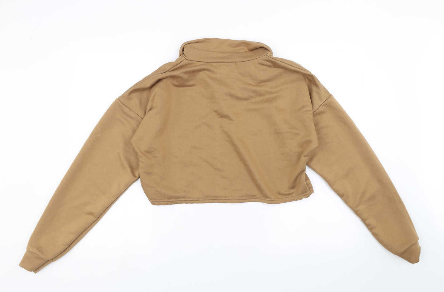 PRETTYLITTLETHING Womens Beige   Pullover Sweatshirt Size 16  - cropped