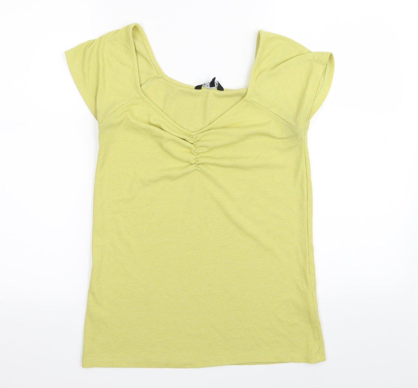 Peacocks Womens Yellow   Basic T-Shirt Size 14