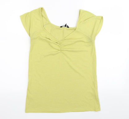 Peacocks Womens Yellow   Basic T-Shirt Size 14
