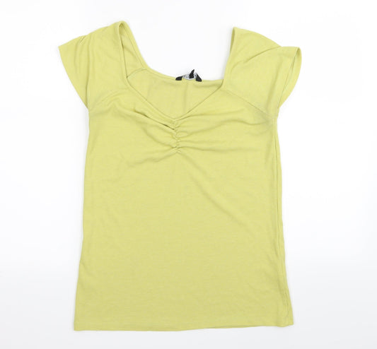 Peacocks Womens Yellow   Basic T-Shirt Size 14