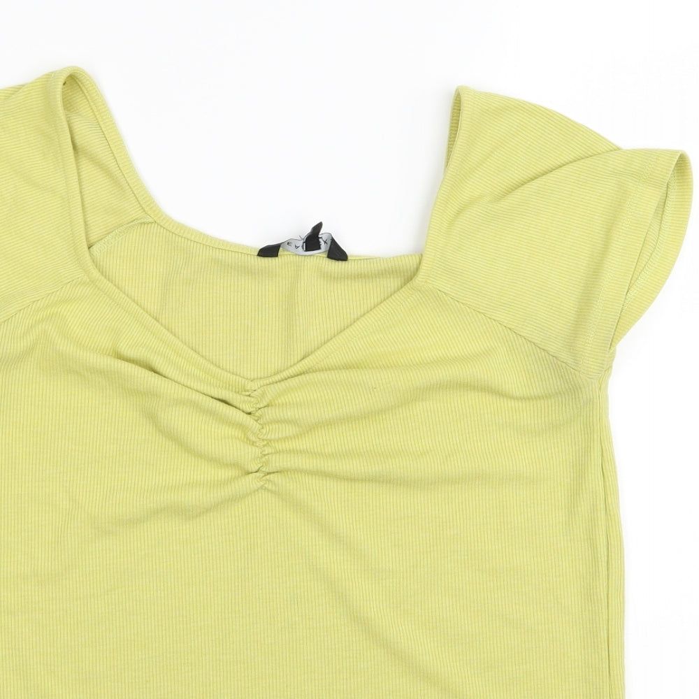 Peacocks Womens Yellow   Basic T-Shirt Size 14