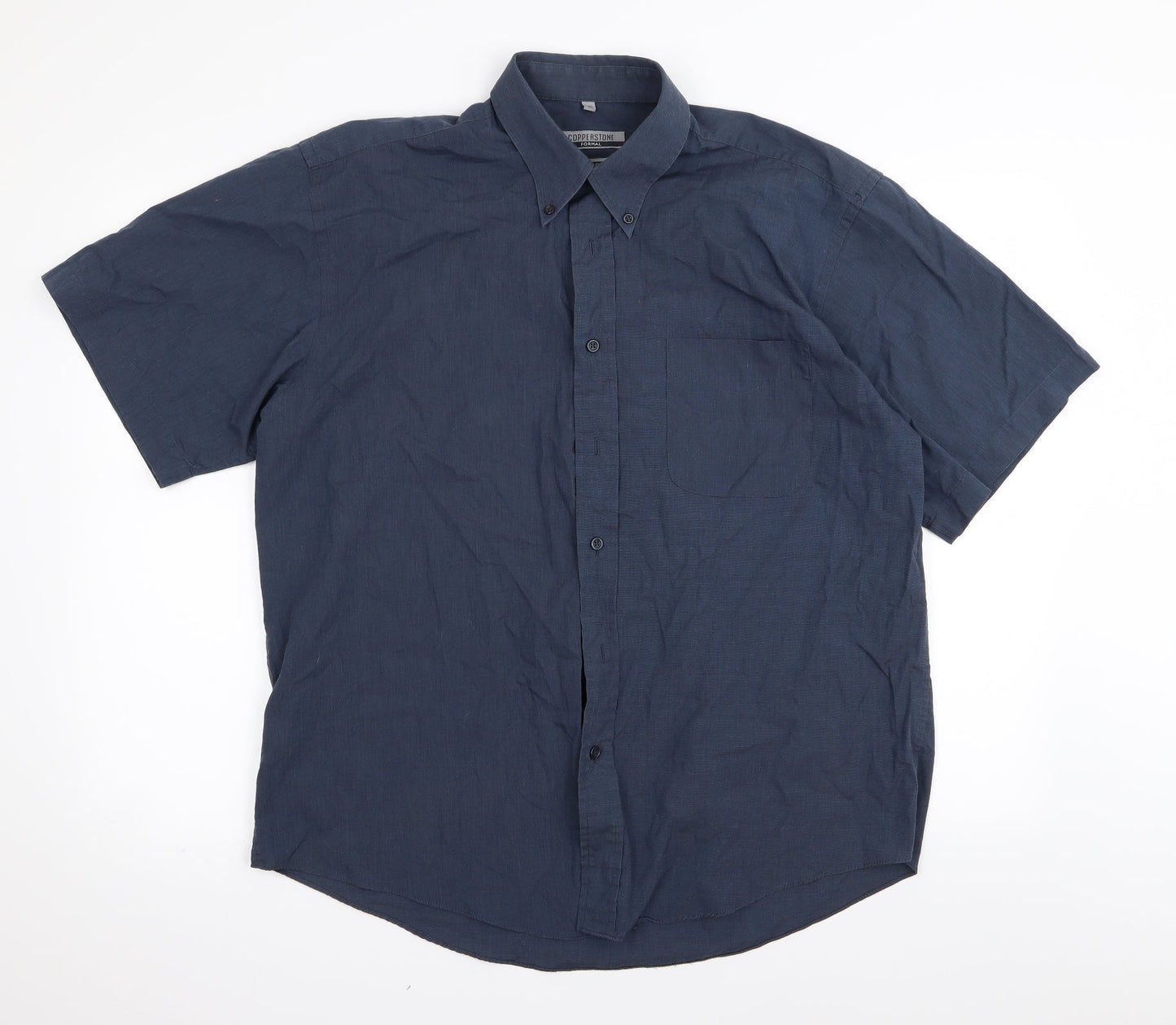 copperstone Mens Blue    Button-Up Size 15