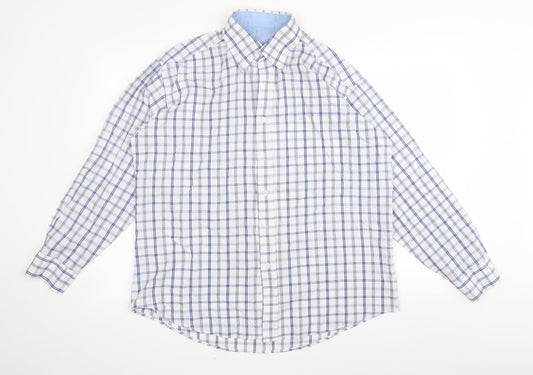 Preworn Mens Blue Check   Button-Up Size L