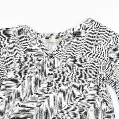 Epilogue Womens Black Striped  Basic T-Shirt Size 12