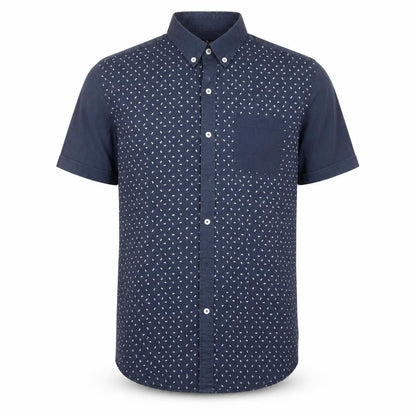Easy Mens Blue Polka Dot   Button-Up Size M