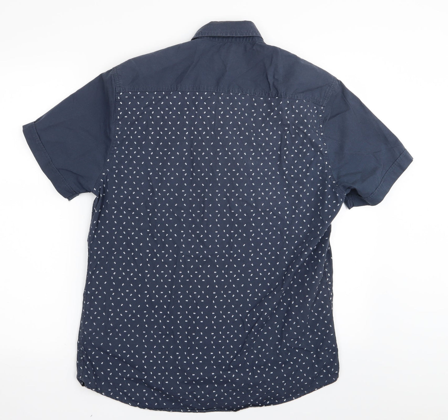 Easy Mens Blue Polka Dot   Button-Up Size M