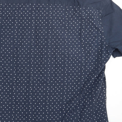 Easy Mens Blue Polka Dot   Button-Up Size M