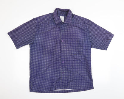 Firetrap Mens Blue Geometric   Button-Up Size M