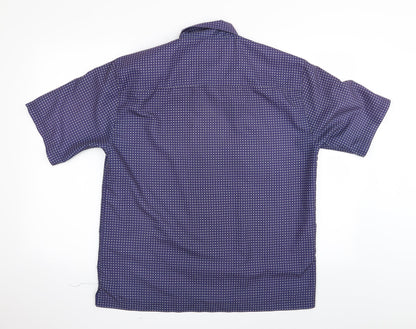 Firetrap Mens Blue Geometric   Button-Up Size M