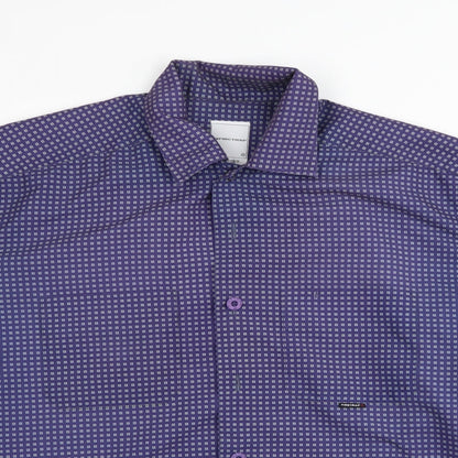 Firetrap Mens Blue Geometric   Button-Up Size M
