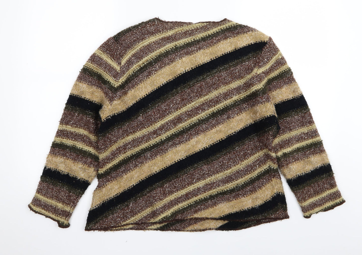 FRANK SAUL Womens Multicoloured Striped  Pullover Jumper Size M