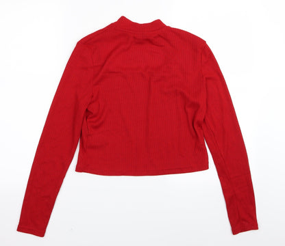 Preloved Divided by H&M Womens Red   Basic T-Shirt Size 12 - Back