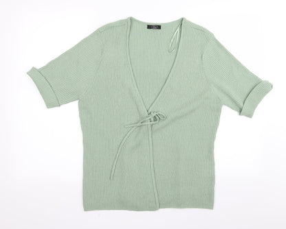 Preloved BM Womens Green   Cardigan Jumper Size L - Front