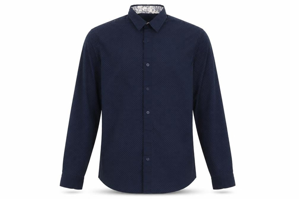 F&F Mens Blue Polka Dot   Button-Up Size S