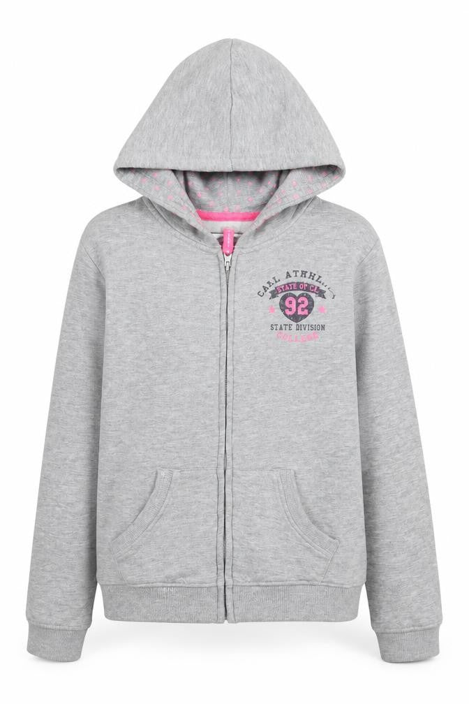 YD Girls Grey   Full Zip Hoodie Size 12-13 Years