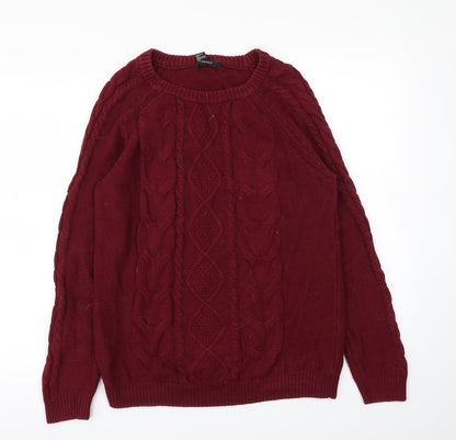 Preloved FOREVER 21 Womens Red   Pullover Jumper Size M - Front