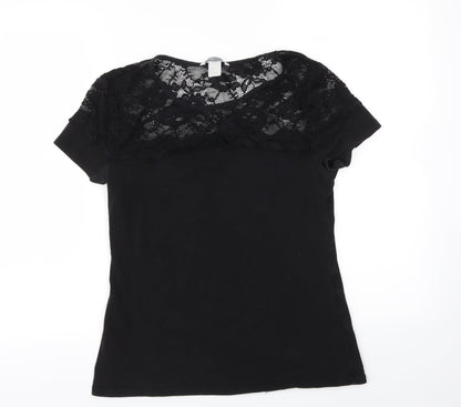Preloved H&M Womens Black   Basic T-Shirt Size M - Front