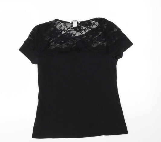 H&M Womens Black   Basic T-Shirt Size M
