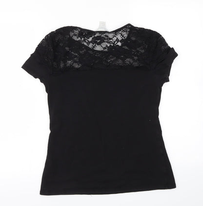 Preloved H&M Womens Black   Basic T-Shirt Size M - Back